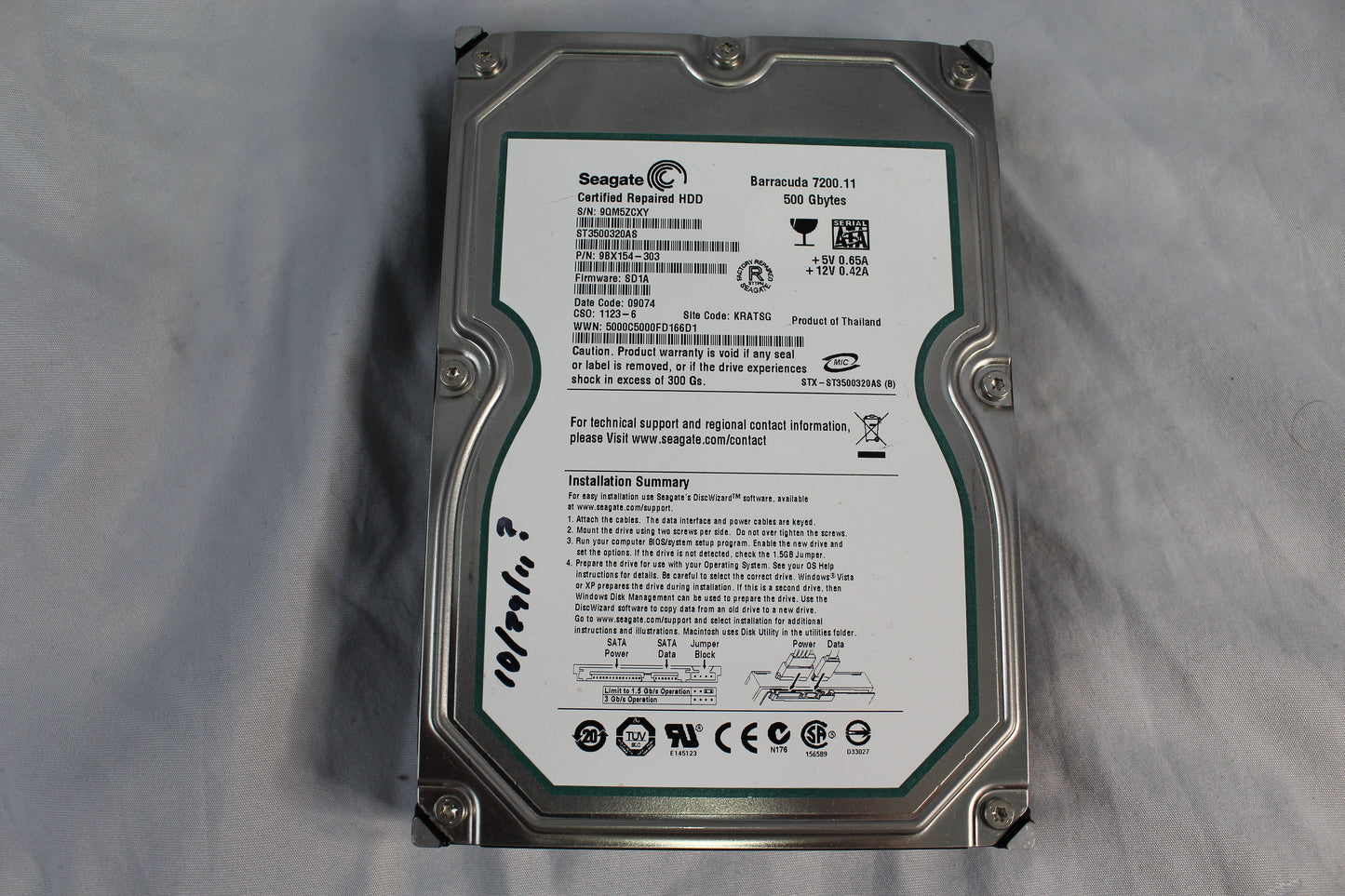 Seagate Barracuda 7200.11 500GB Internal 7200RPM 3.5" (ST3500320AS) HDD