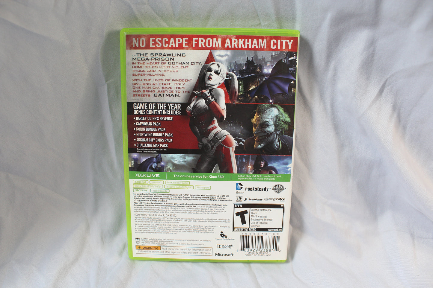 Batman: Arkham City -- Game of the Year Edition (Microsoft Xbox 360, 2012)