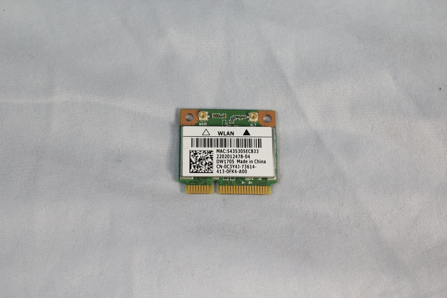 Dell Wireless DW1705 WLAN WiFi 802.11 b/g/n + Bluetooth 4.0 mPCI P/N C3Y4J