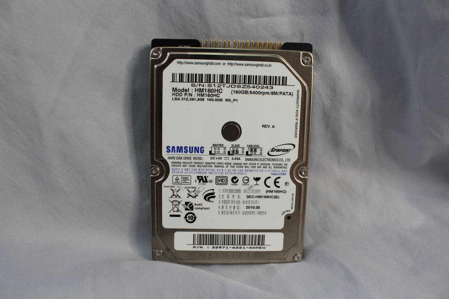 Samsung HM160HC 160GB 2.5" Spinpoint Hard Drive Disk (untested)